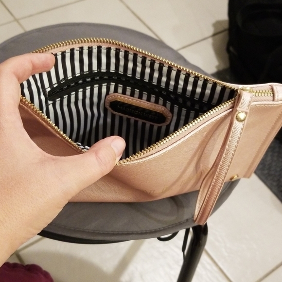 💕MADISON WEST💕 Rose All Day Pink Shimmer Clutch - Picture 6 of 8